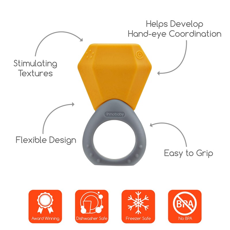 Innobaby TEETHIN' Smart Birthstone Ring TEETHER - November (Citrine)