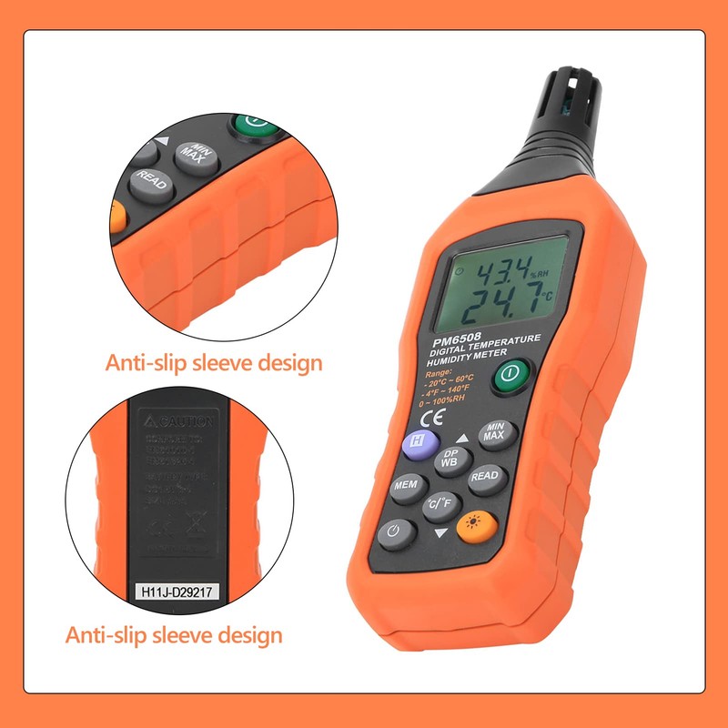 Digital Humidity and Temperature Meter MS6508 Handheld Portable Thermometer Humidity