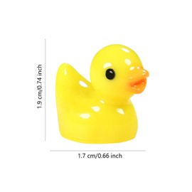 HIXNUG Mini Resin Ducks Figures Yellow Tiny Cute Duck Miniature Duck Figures Ornaments DIY Micro Handwork Crafts Decorations for Christmas Birthday Party Aquarium Garden Dollhouse(50)