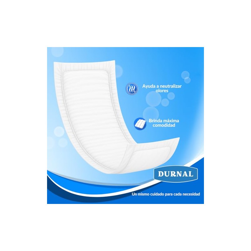 Pañal Predoblado para Incontinencia Durnal, Unisex, Blanco, 60x90 cm, 15