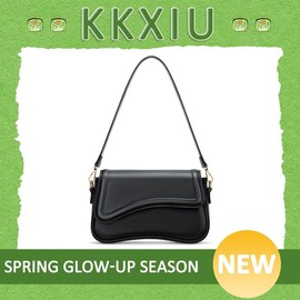 KKXIU Shoulder Bag for Women Small Clutch Purses Cute Hobo Handbag Trendy Underarm Bag - Color: Brown