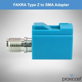 Proxicast FAKRA Z to SMA Female Interseries Adapter - Waterblue Universal Compatibility for AM/FM, Satellite Radio, GPS, 4G/5G Cellular, Bluetooth and Other SMA Coax Cables (ANT-106-Z-SMA-2PK)