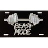 Engraved Silver on Black Beast Mode Weightlifting License Plate Vanity