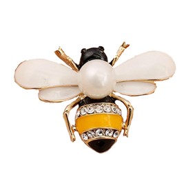 Bee Brooches Pin Badge Crystal Honeybee Brooch Animal Pin Badge Memorabilia Gift Decorations Jewelry for Women Girls (Type B)