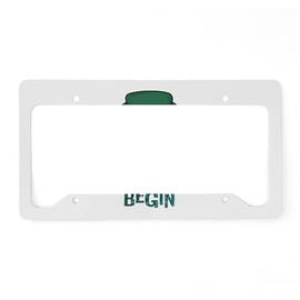 CafePress Let The Shenanigans Begin Skull Aluminum License Plate Frame, License Tag Holder