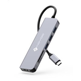 NOVOO USB C to HDMI 4K Adapter, USB C Hub to USB, SD/TF Player