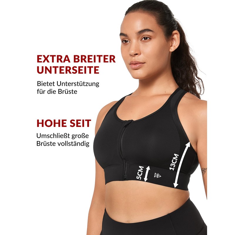 Yvette Sports Bra, High Neck, Extra Strong Hold, Scratch-Resistant Front