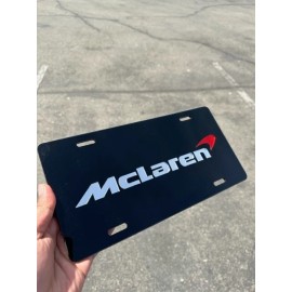 BLVD McLaren Black Mirror Acrylic License Plate Including Mounting Hardware