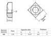 20Pcs Stainless Steel Square Nuts, M8x13mmx6mm Square Thread Insert Nuts