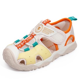 TARANIS Sandalias Deportivas para Exteriores para niños y niñas, con Punta Cerrada, para Agua, Playa, Senderismo, Ligeras, para Verano, Color Amarillo 21