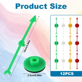 12pcs Arrow Game Spinners, 4 Colors Plastic Spinner Game Pointer Accessories for Classroom Board Game Spinners for Activities DIY Projects (Green, Yellow, Red, White)
