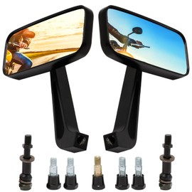 Saihisday Universal 8mm 10mm Rectangle Motorcycle Rear view Mirrors Replacement for Street Glide Electra Glide Softail Dyna