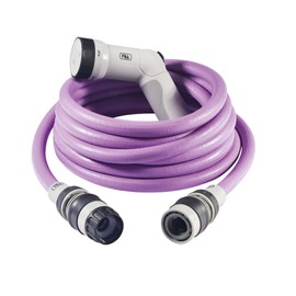 FITT FITT IKON 25 m - Gartenschlauch, ausziehbar, kompakt, leicht und sofort einsatzbereit, mit Multifunktions-Pistole, Lavander