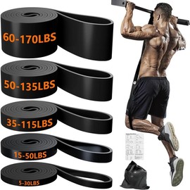 Resistance Bands, Resistance Bands for Working Out, Pull Up Assistance Bands Set for Men & Women, Exercise Bands for Home Workouts, Body Stretching, , - Color: black