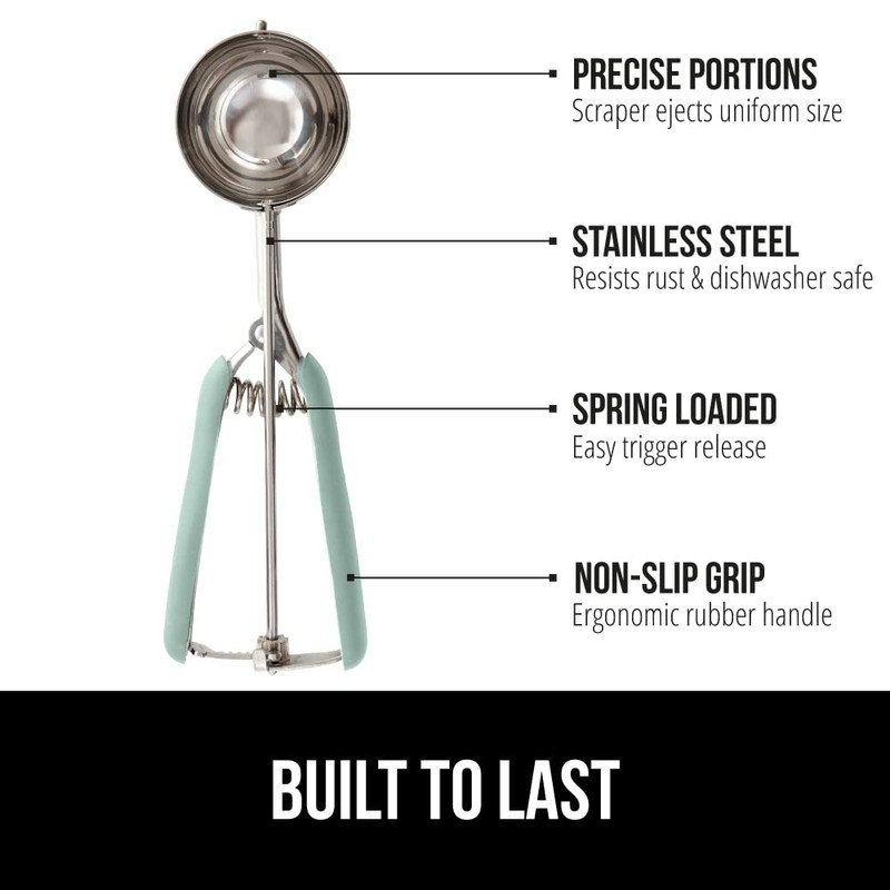 Gorilla Grip Premium Stainless Steel, Spring-Loaded Scoop for Fruit, Cookie