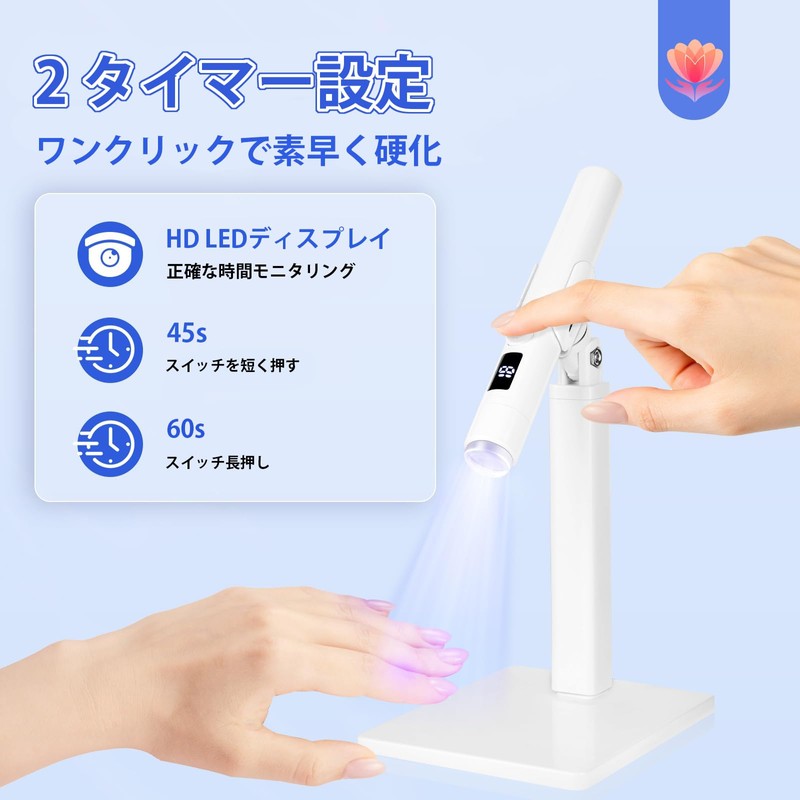 Geerow UV Nail Light, Pen Shape, LED & UV Gel