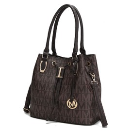 MKF Collection Shoulder Bag for Women, PU Leather Pocketbook Top-Handle Crossbody Purse Tote Satchel Handbag Chocolate