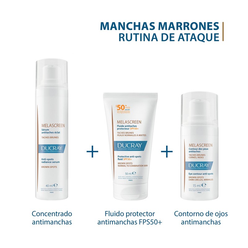 DUCRAY Melascreen Contorno de Ojos Antimanchas, Ilumina y corrige ojeras,