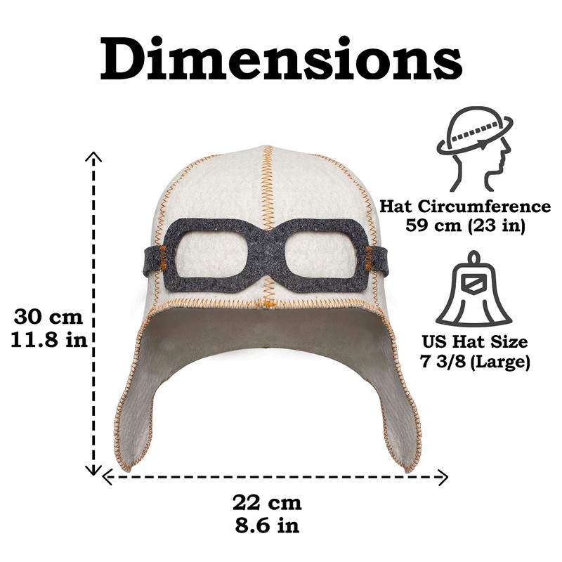 Pilot Sauna Hat Wool Mens Sauna Hat for Men Aviator