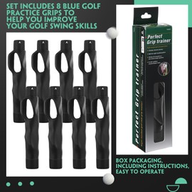 Soulchen 8 Pack Golf Grip Trainer, Golf Training Aid, Swing Trainer Club Grips Accessories for Right Handed Club Grip Equipment to Help Correct Hand Position