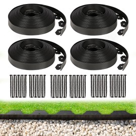 1.5 Inch x 200FT Garden Edging Border,Landscaping with 240pcs Spikes