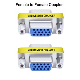 DTECH 3-Pack VGA Connector Female to Female Gender Changer Male to Female Adapter, Male to Male Coupler