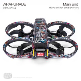 WRAPGRADE Pegatinas de piel compatibles con DJI Avata 2 (bomba de metal calcomanía)