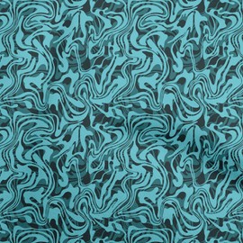 oneOone Viscose Jersey Turquoise Green Fabric Abstract Fabric for Sewing Printed Craft Fabric by The Yard 60 Inch Wide