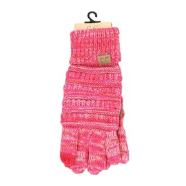 four tone touch screen compatable gloves - Color: turquoise/pink/brown