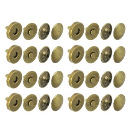 uxcell 20 Sets Magnetic Snaps Button, 14x4mm/0.55"x0.16" Metal Round Magnetic Clasps Button Fabric Base Components and Cap Kit for Clothes Bag Leather DIY Purse Wallet, Bronze