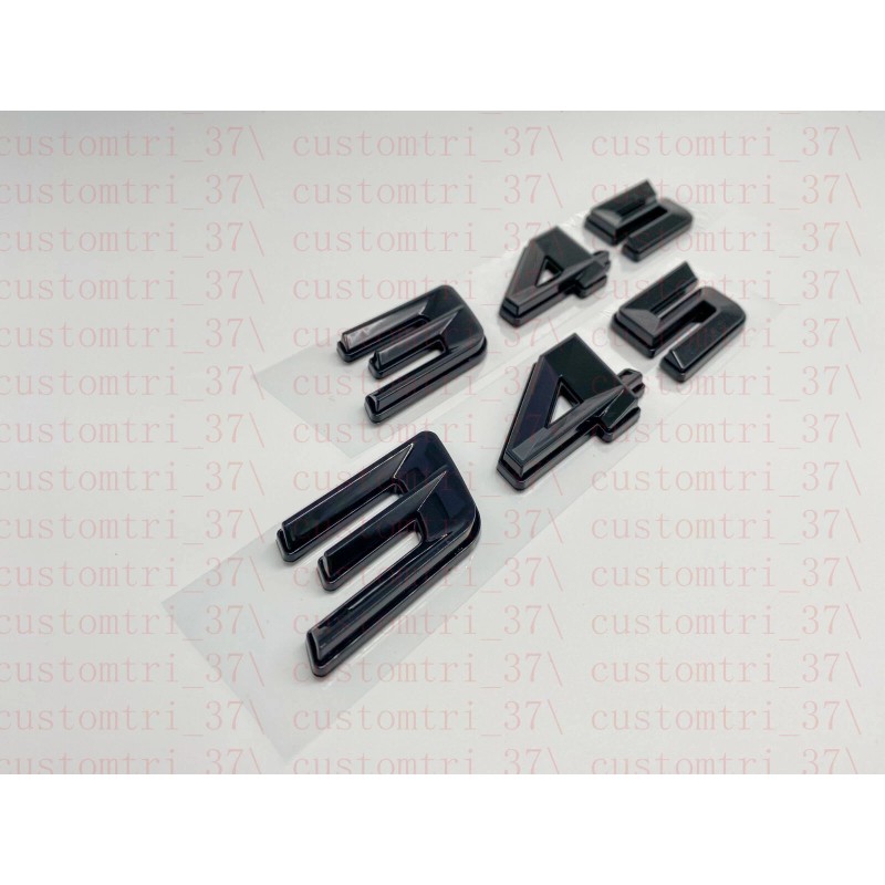 OVERLAND SPY (2pc) Gloss Black 345 Badge Emblem Chrome Trim