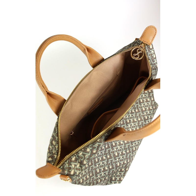 Sam And Libby Callen Monogram Nylon Mini Tote, Brown, One