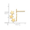 14K Yellow Gold Polished Three Star Post Earrings