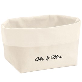 Huuraa Mr & Mrs Organiser with Lettering Gift 3 Litre Medium Canvas Cotton Mr. & Mrs Gift Idea