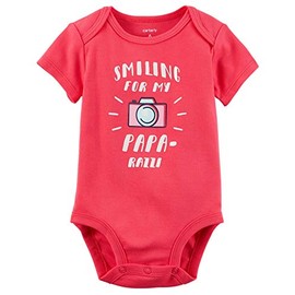 Carter's Baby Girls' Papa-Razzi Collectible Bodysuit, 18 Months Red
