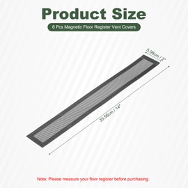 YOKIVE 6 Pcs Magnetic Floor Vent Covers, Floor Register Cover PVC Mesh Air Vent Screen Filters, Great for Home Floor, Wall, Ceiling, Catch Debris Hair Dust (Black, 14-Inch x 2-Inch)