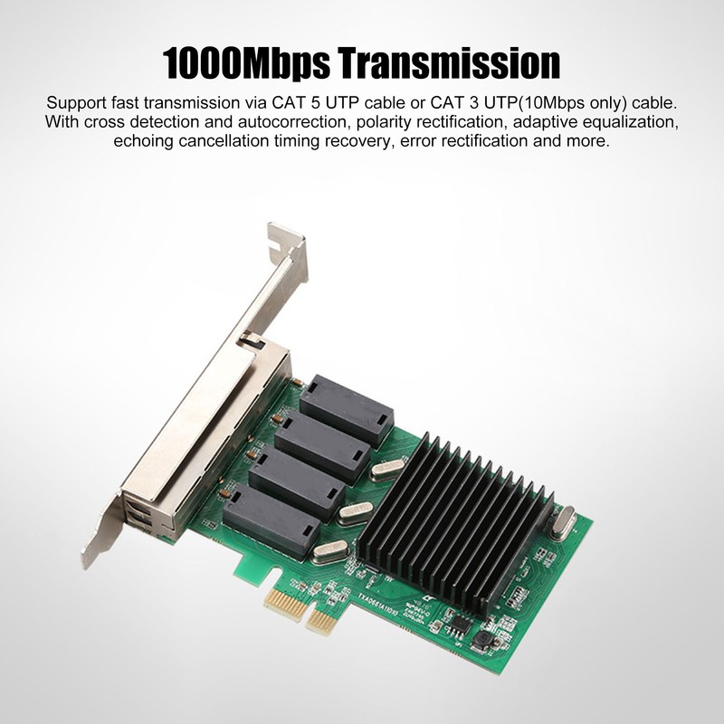 PCIe Network Card 4 Port 1000Mbps Transmission PCI Express 1.1
