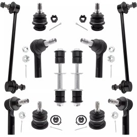 BOXI 12Pcs Suspension Sway Bars Tie Rod Ends Ball Joints For 2000-2004 Nissan Xterra