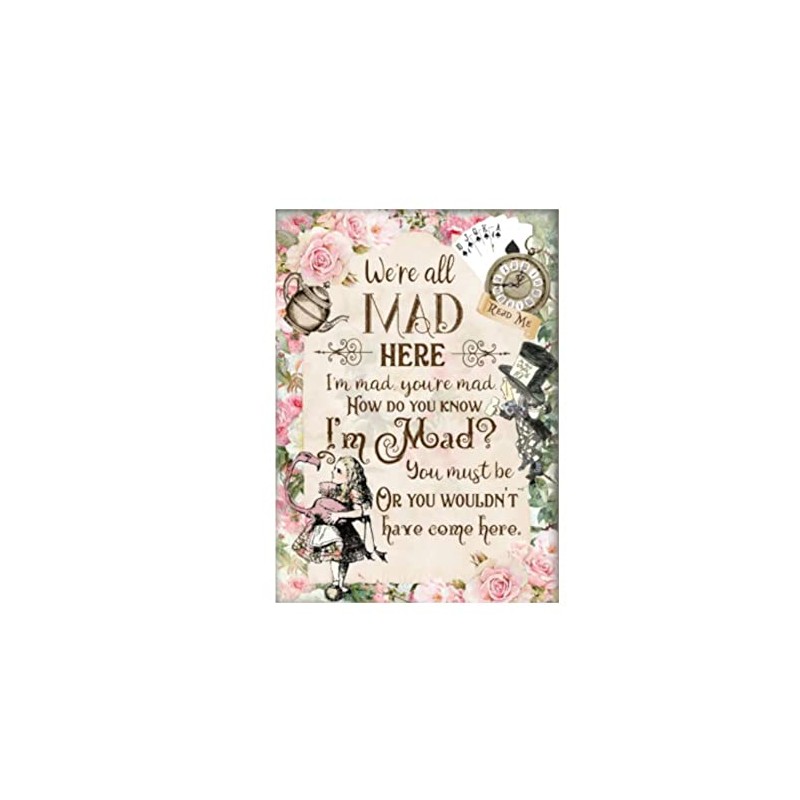 Sawfish® Alice in Wonderland Metal Sign Mad Hetter Bonkers The