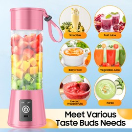Portable Blender for Smoothie & Shakes - 2025 Upgraded Personal Blender USB-C Rechargeable, BPA Free Traveling Juicer Cup, High Speed of 20,000 Rpm, Self Cleaning, Suit for Travel/Sports/Office/Home