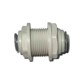 YZMSZ Acetal Copolymer 1/2" Tube OD Tube Fittings,Bulkhead Connector, Push to connect for RO water filter system parts (pack of 5)