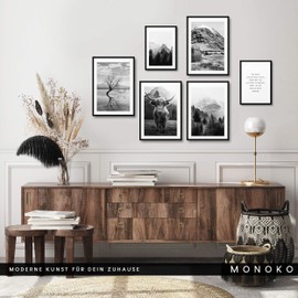 Monoko® Living Room Poster Set, Premium Pictures Set for Bedroom, Stylish Wall Pictures, Set of 6 Without Frame