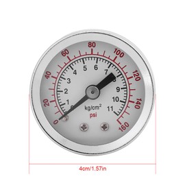 Odorkle Pressure Gauge 0-160PSI Double Scale Pneumatic and Hydraulic General Purpose Pressure Gauge Gas Water Oil Pressure Gauge Piezometer 1/8 Inch NPT Brass Connection