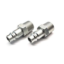 2 x Male Quick Release Euro Compressed Airline Coupler Fitting Connector 1/4" BSPT - Cejn 320 - Rectus 25/26 - PCL AA7102 Interchange