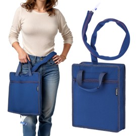 Hoomtree Urine Catheter Bag Cover, Drainage Bag Holder with Zipper Pipe Sleeve & Handle Strap, Soft Diving Fabric, Easy Access, Secure & Discreet for Urostomy & Foley Catheter Users (Blue)