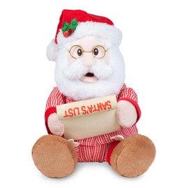 Cuddle Barn - Jammie Ol' St. Nick | Animated Christmas Singing Dancing Santa Claus Naughty or Nice List Plush Toy Sings Santa Claus is Comin' to Town, 12 inches