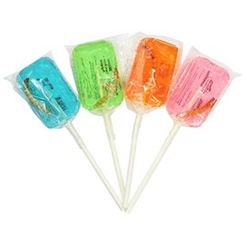 Hotlix Assorted Worm Sucker Lolipop - Pack of 4 - Blueberry, Apple, Orange, Watermelon