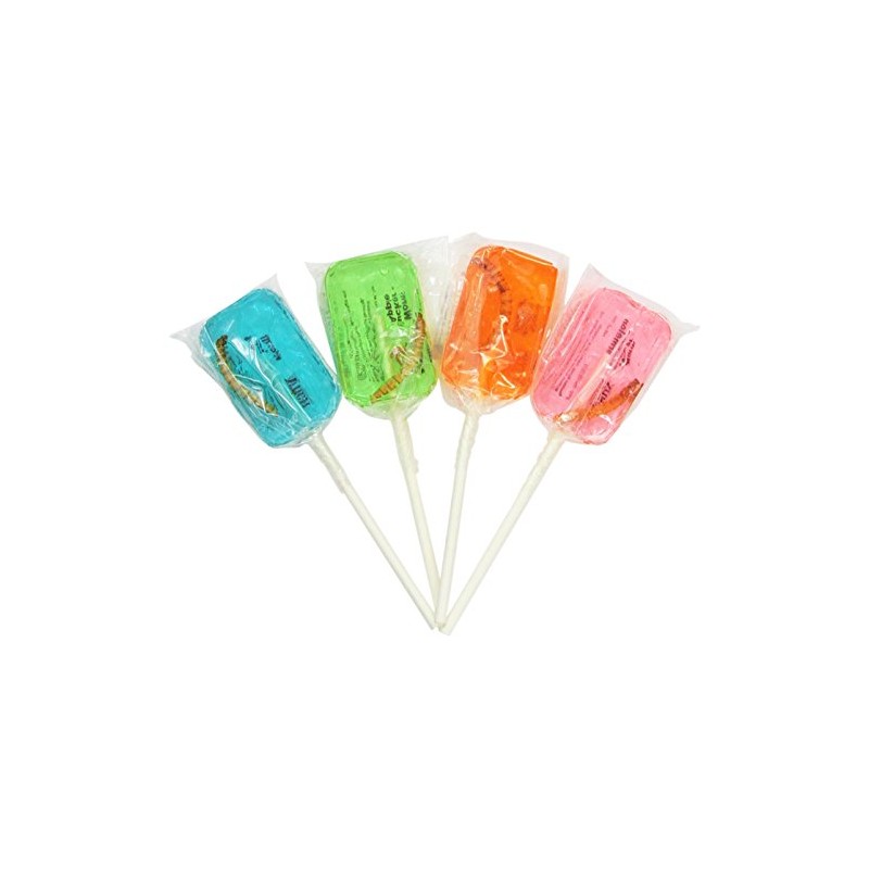 Hotlix Assorted Worm Sucker Lolipop - Pack of 4 -
