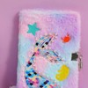 Operitacx Cartoon Mermaid Notebook with Lockable Diary Fluffy Plush Cover