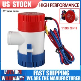 Unbranded 12V 1100GPH Electric Marine Bilge Pump Submersible Water Pump for Yacht Boat US